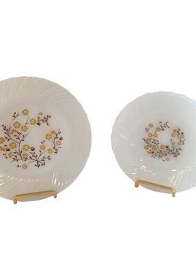 Vintage Termocrisa Mexico Milk Glass Dinner Plate 2 Bowls made in Mexico 1950's